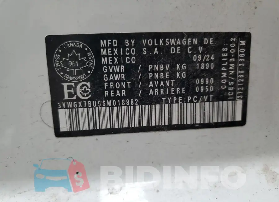 3VWGX7BU5SM018882 Photo# 12