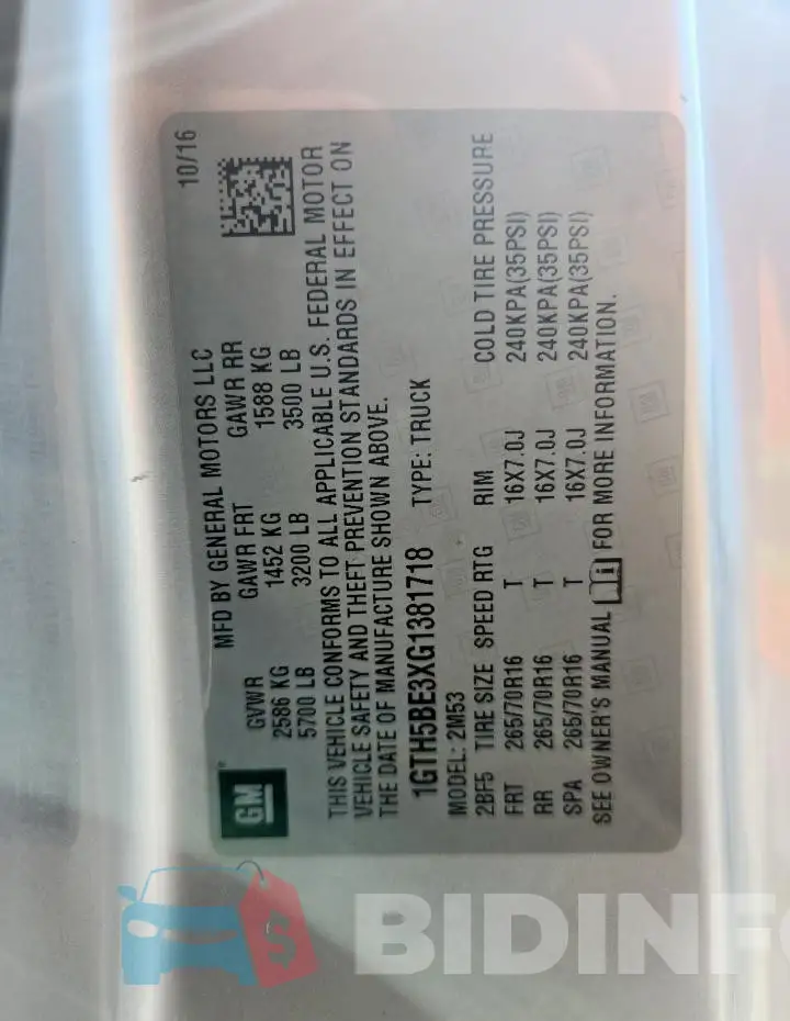 1GTH5BE3XG1381718 Photo# 12