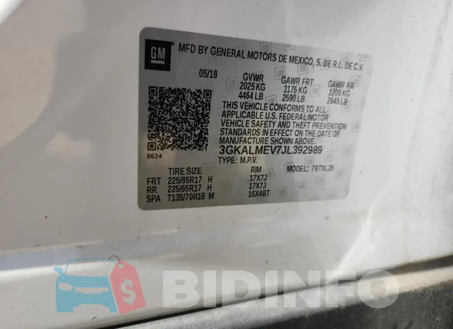 3GKALMEV7JL392989 Photo# 12