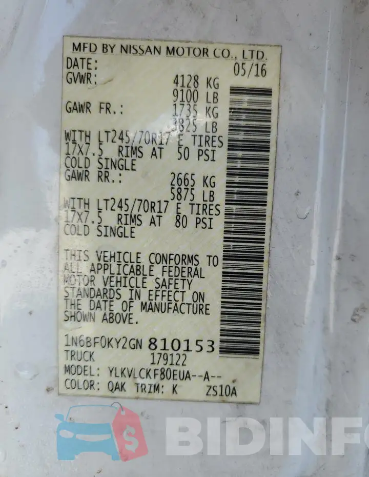 1N6BF0KY2GN810153 Photo# 14