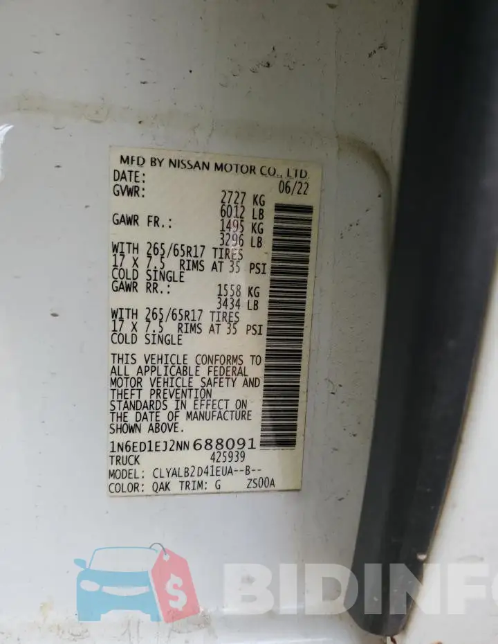 1N6ED1EJ2NN688091 Photo# 12