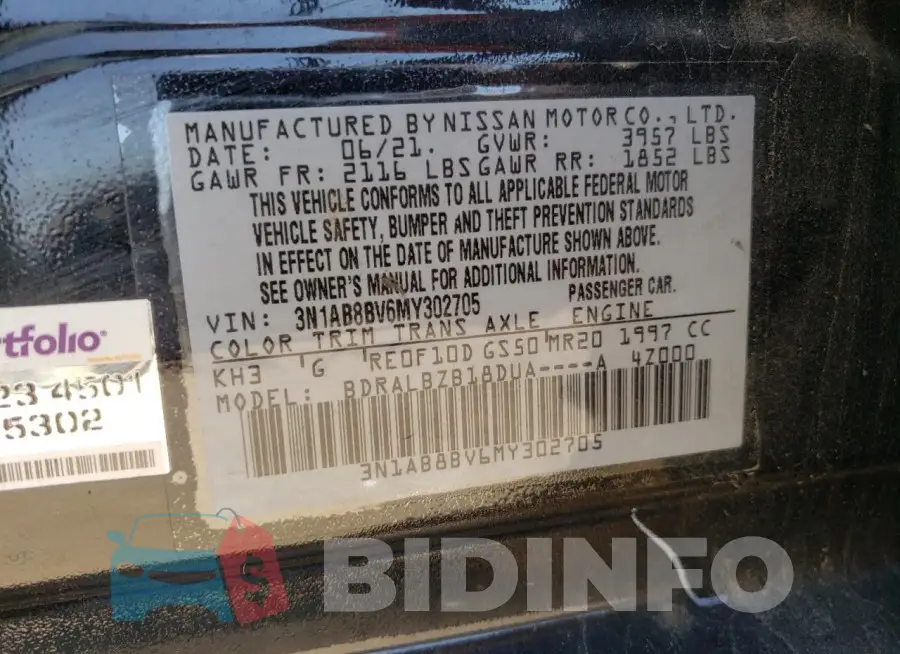 3N1AB8BV6MY302705 Photo# 12