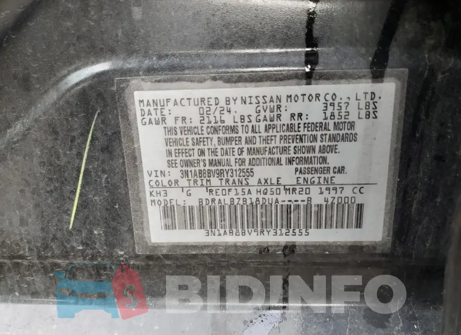 3N1AB8BV9RY312555 Photo# 12