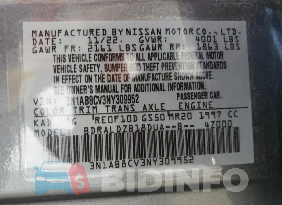 3N1AB8CV3NY309952 Photo# 12