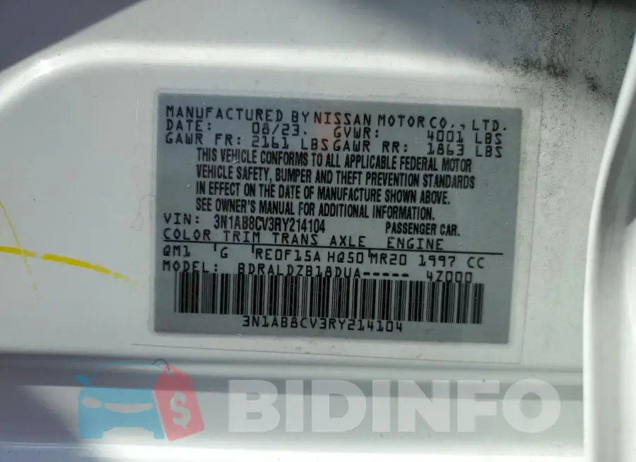 3N1AB8CV3RY214104 Photo# 12