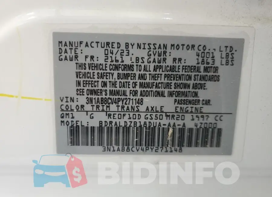 3N1AB8CV4PY271148 Photo# 12