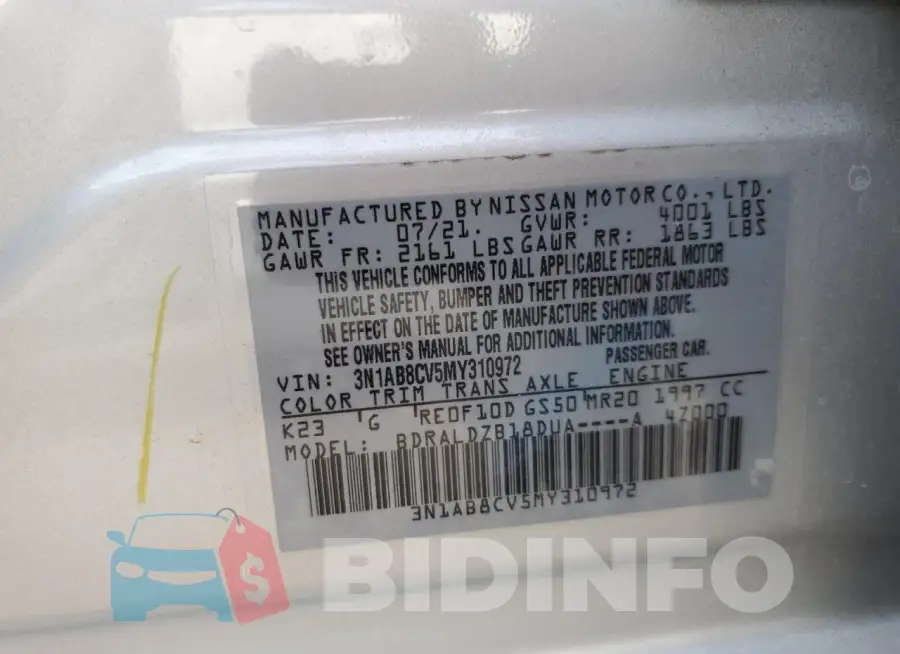3N1AB8CV5MY310972 Photo# 12