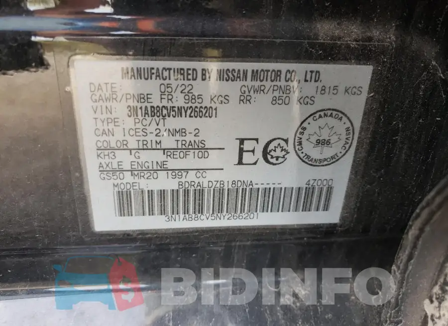 3N1AB8CV5NY266201 Photo# 12