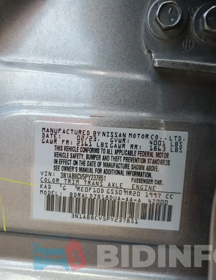 3N1AB8CV5PY237851 Photo# 12