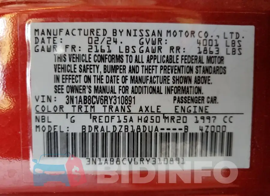 3N1AB8CV6RY310891 Photo# 12