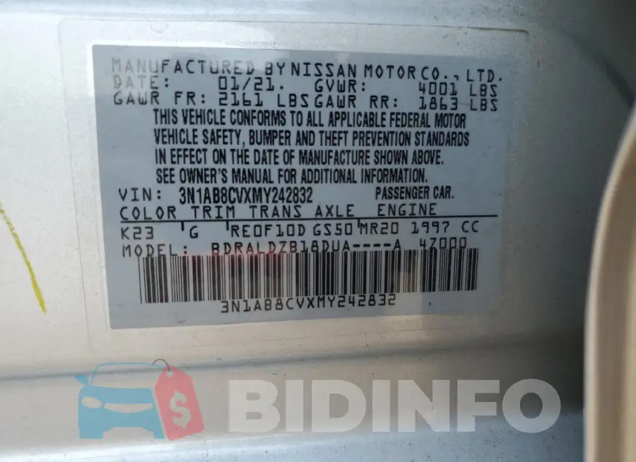 3N1AB8CVXMY242832 Photo# 12