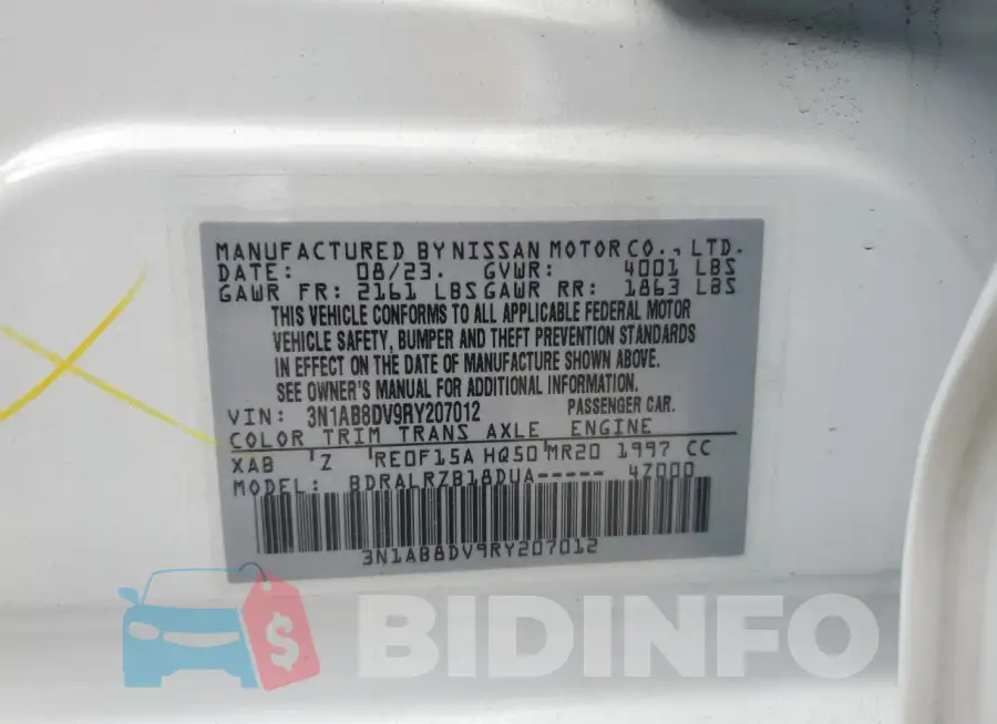 3N1AB8DV9RY207012 Photo# 12