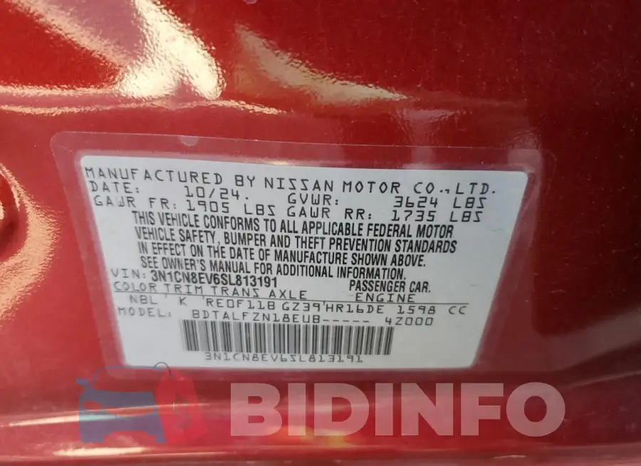 3N1CN8EV6SL813191 Photo# 12
