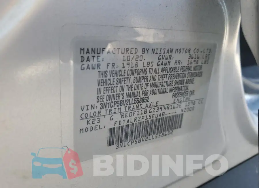 3N1CP5BV2LL558652 Photo# 13