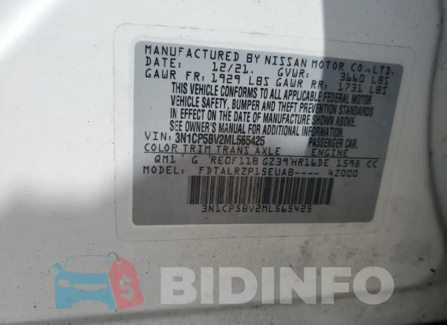 3N1CP5BV2ML565425 Photo# 13