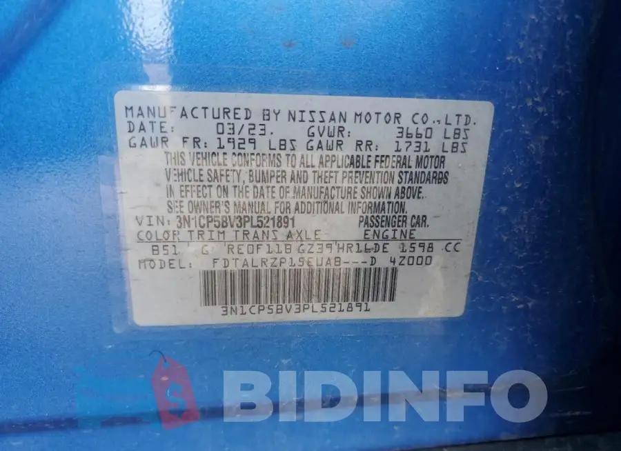 3N1CP5BV3PL521891 Photo# 13