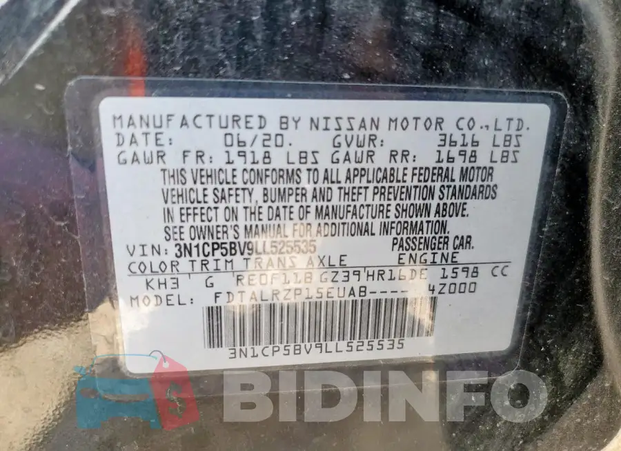 3N1CP5BV9LL525535 Photo# 14