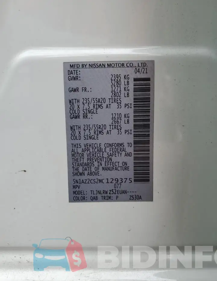 5N1AZ2CS2MC129375 Photo# 13