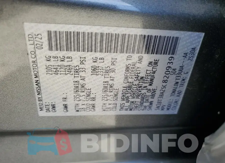 5N1BT3BA2SC820939 Photo# 14