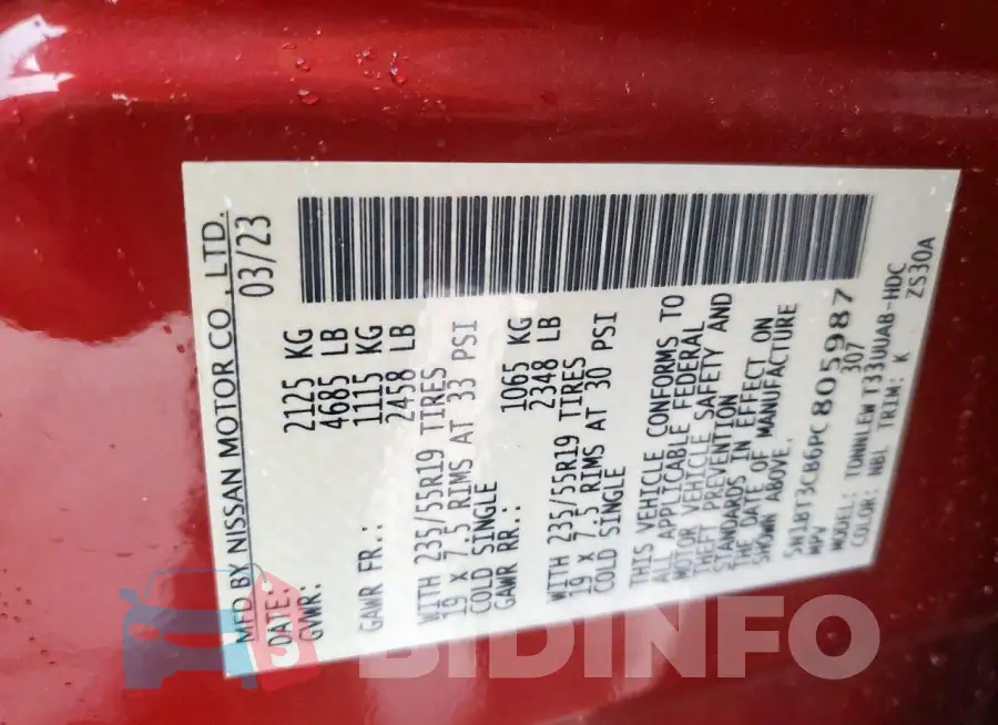 5N1BT3CB6PC805987 Photo# 14
