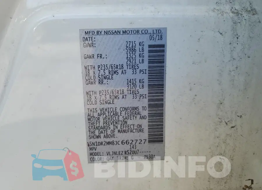 5N1DR2MM8JC662727 Photo# 13