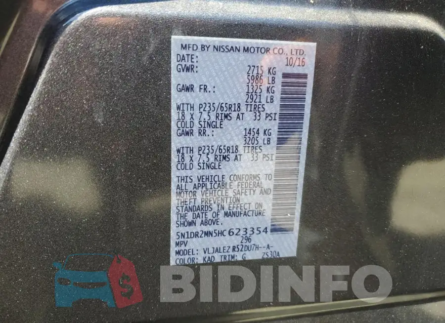 5N1DR2MN5HC623354 Photo# 14