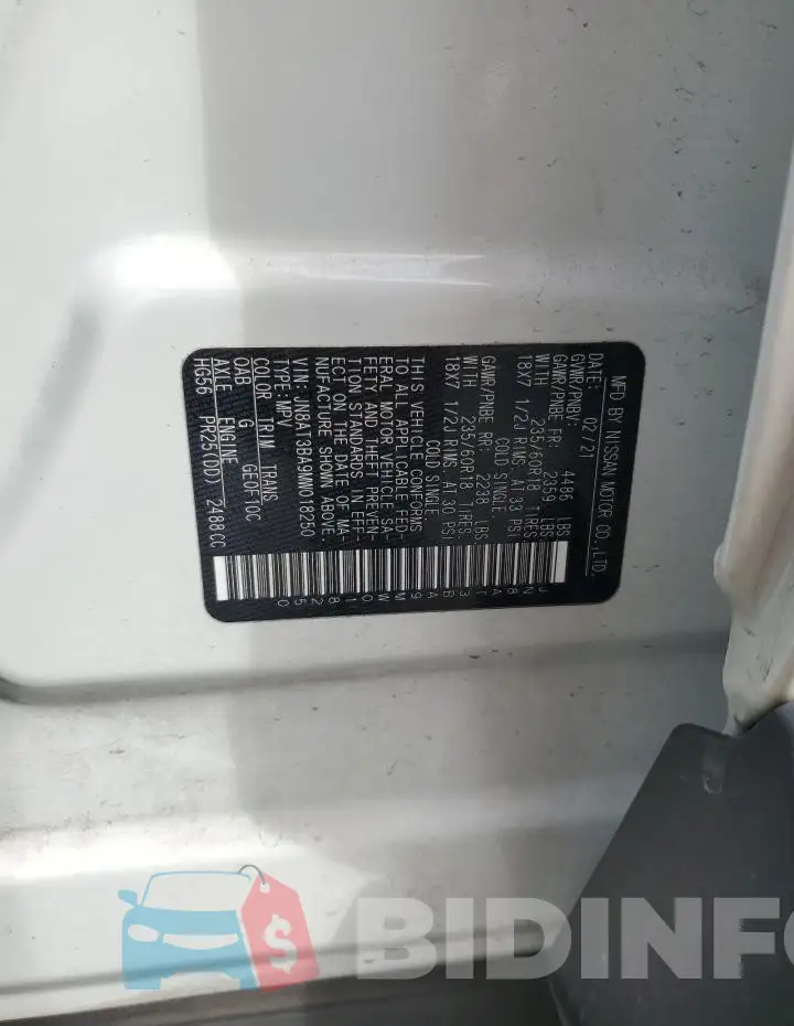 JN8AT3BA9MW018250 Photo# 14