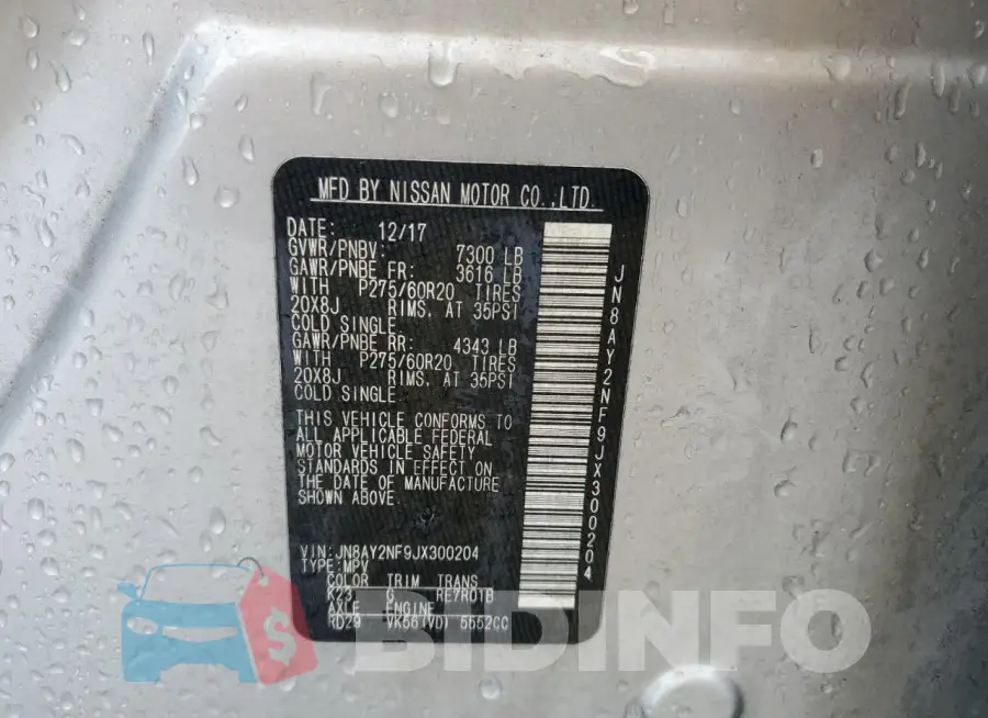 JN8AY2NF9JX300204 Photo# 13