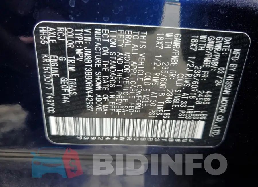 JN8BT3BB0RW442937 Photo# 12