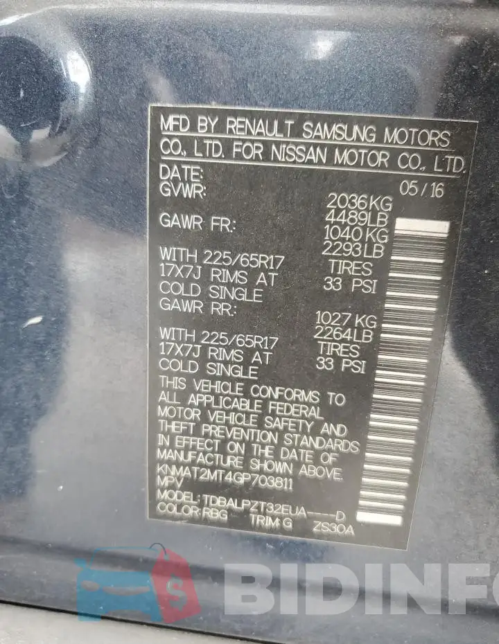 KNMAT2MT4GP703811 Photo# 13