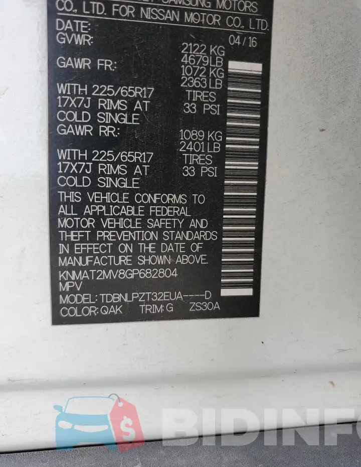 KNMAT2MV8GP682804 Photo# 12