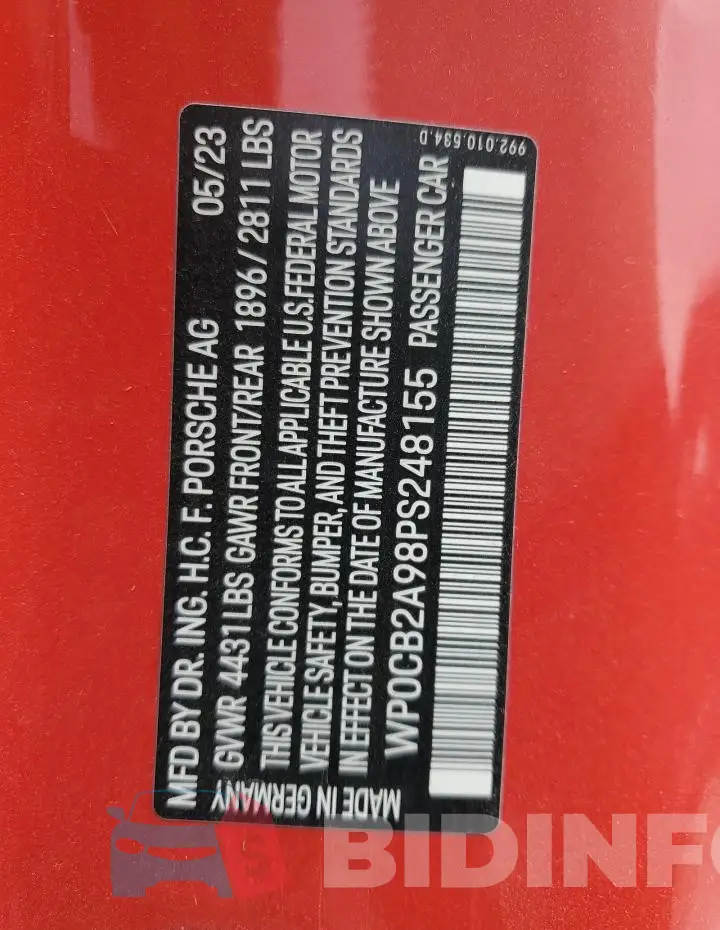 WP0CB2A98PS248155 Photo# 13