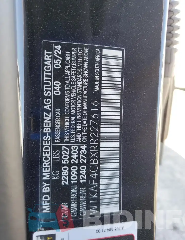 W1KAF4GBXRR227616 Photo# 13