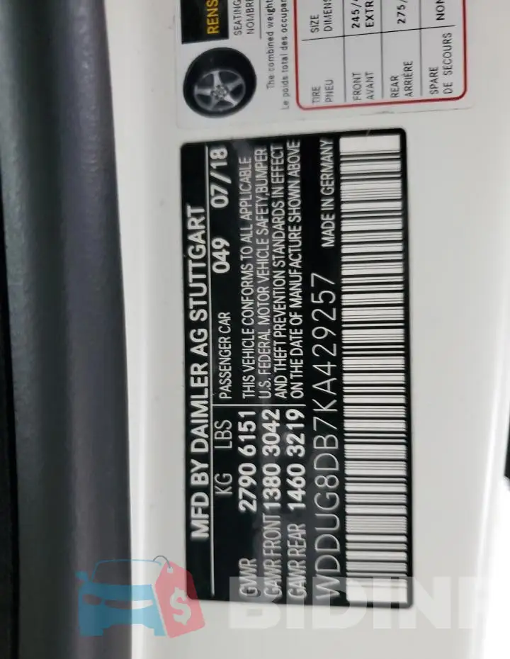 WDDUG8DB7KA429257 Photo# 13