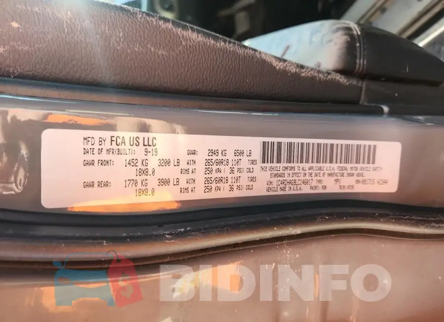 1C4RDHAG9LC146017 Photo# 14