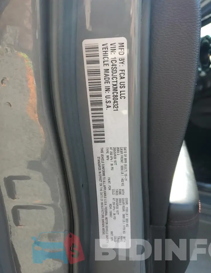 1C4SDJCTXMC804321 Photo# 13