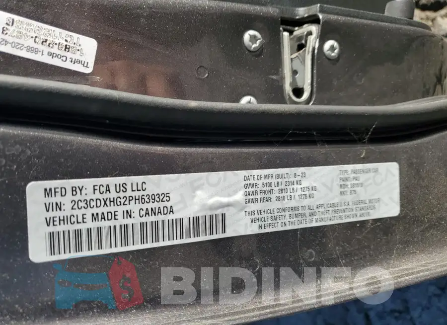 2C3CDXHG2PH639325 Photo# 13
