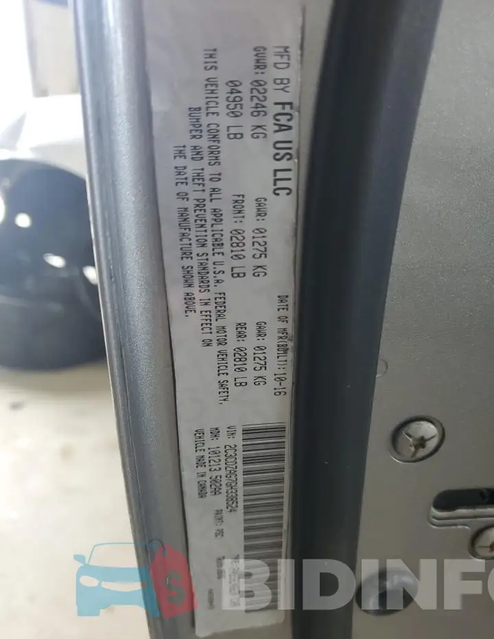 2C3CDZAG7GH338524 Photo# 12