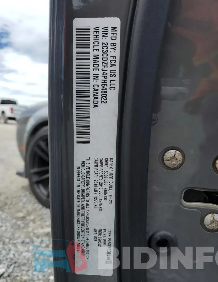 2C3CDZFJ4PH648022 Photo# 12