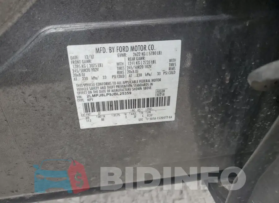 2LMPJ8LP9JBL25359 Photo# 14