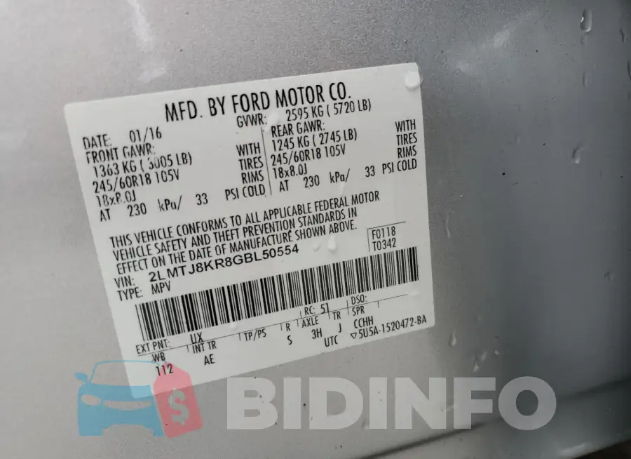 2LMTJ8KR8GBL50554 Photo# 13