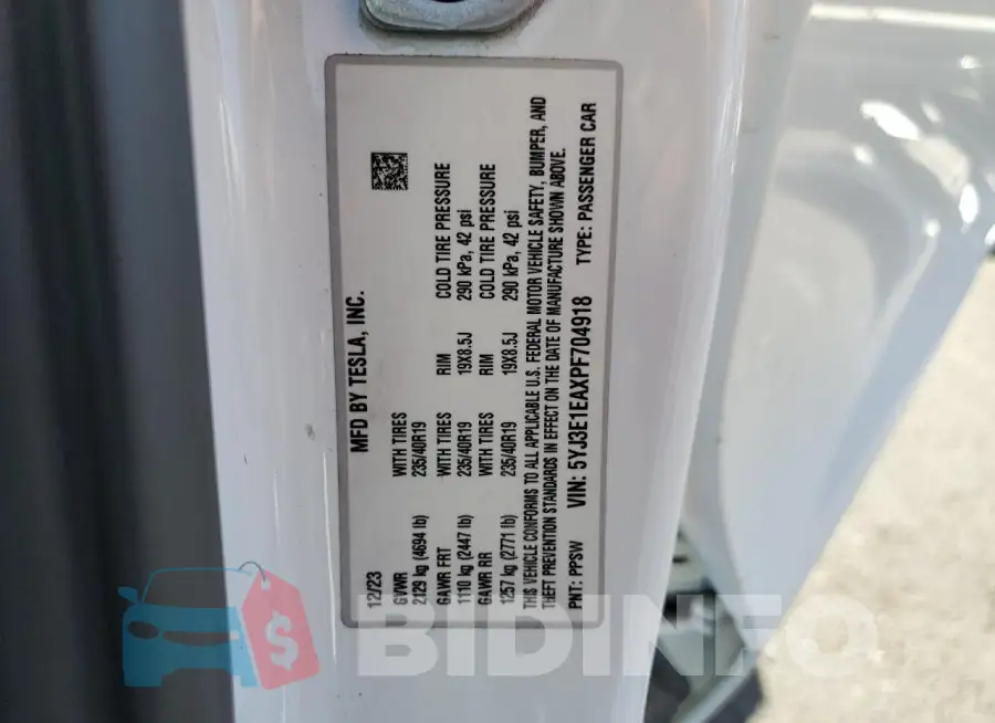 5YJ3E1EAXPF704918 Photo# 12