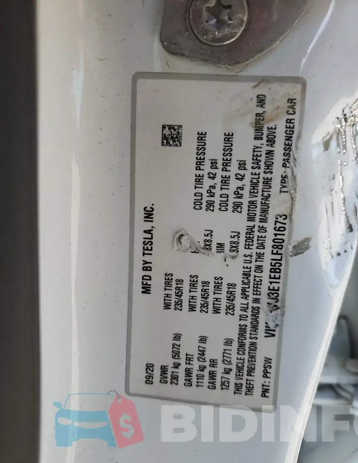 5YJ3E1EB5LF801673 Photo# 13