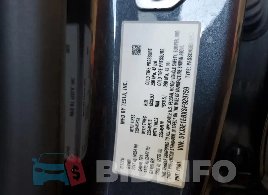 5YJ3E1EBXSF929759 Photo# 13