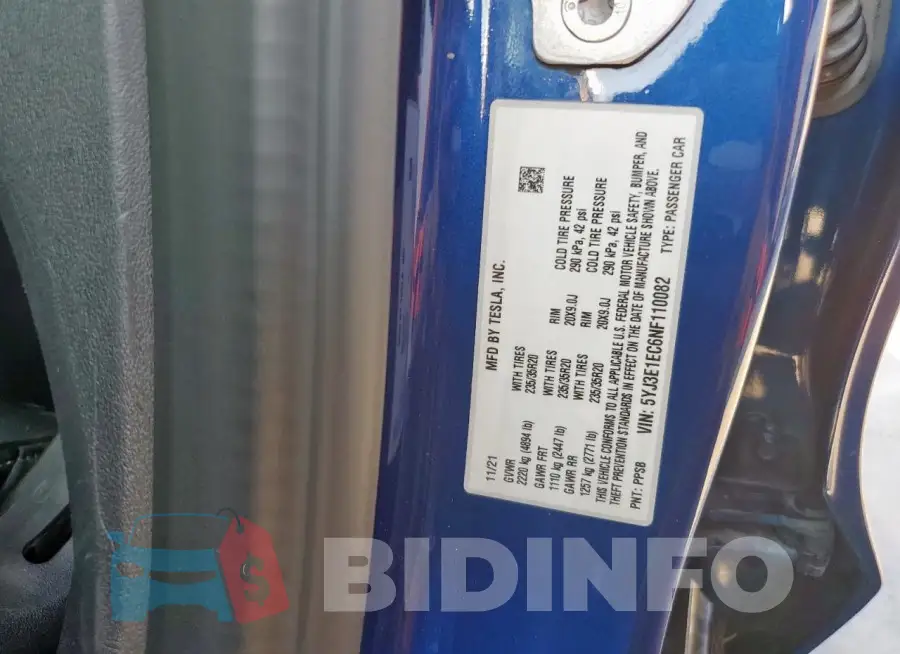 5YJ3E1EC6NF110082 Photo# 12