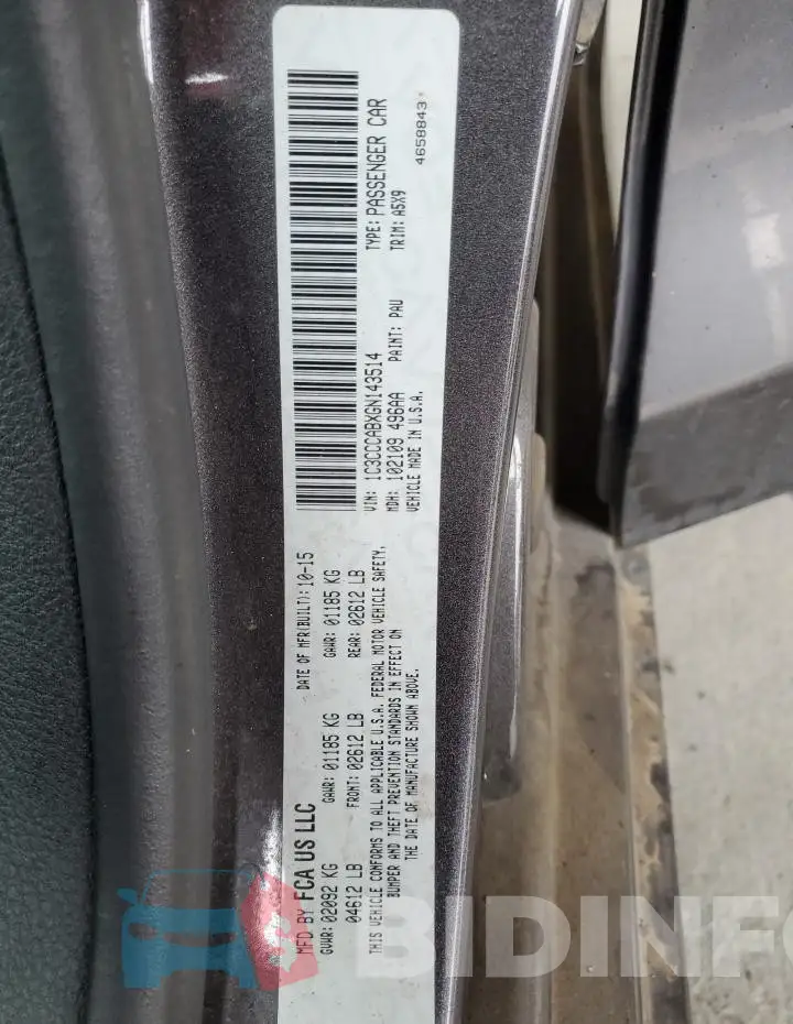 1C3CCCABXGN143514 Photo# 12