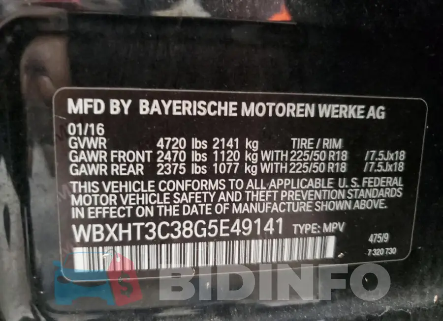 WBXHT3C38G5E49141 Photo# 14