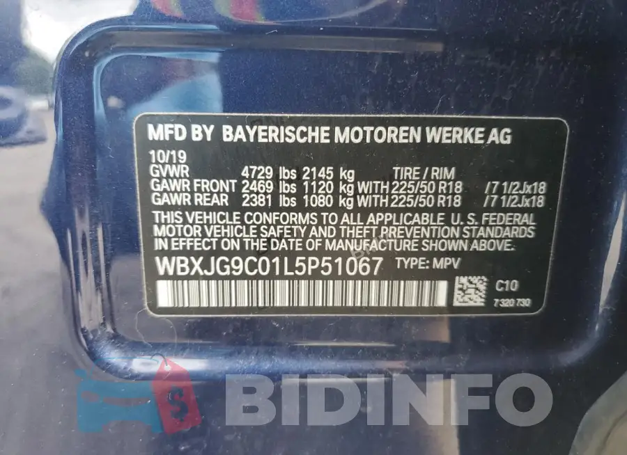 WBXJG9C01L5P51067 Photo# 13