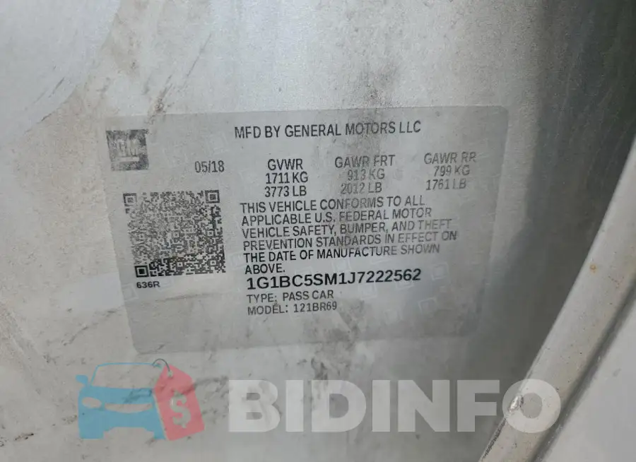 1G1BC5SM1J7222562 Photo# 12