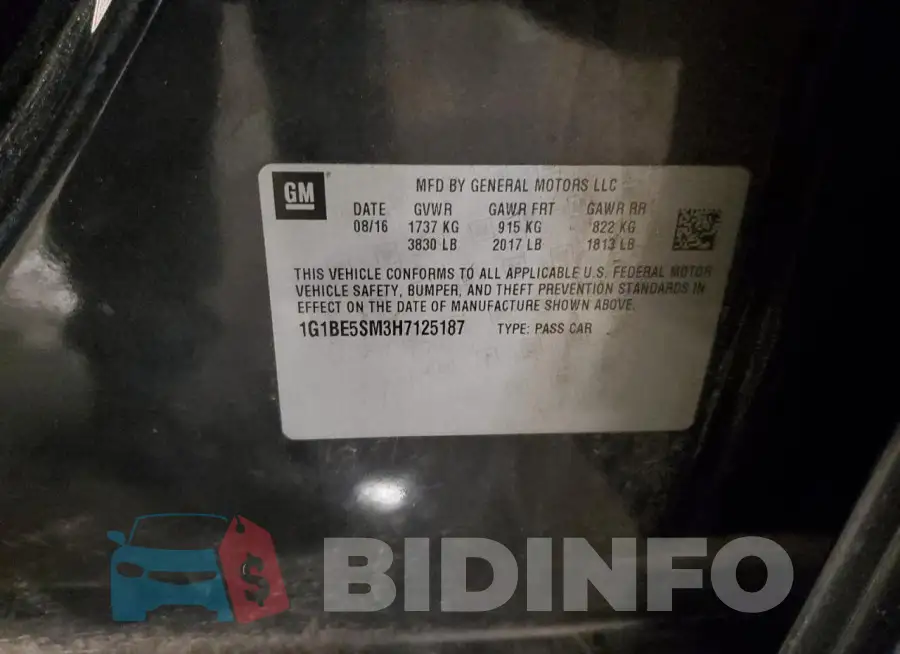 1G1BE5SM3H7125187 Photo# 13